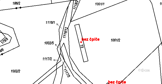 Bošice 46157522 na parcele st. 73 v KÚ Budilov, Katastrální mapa