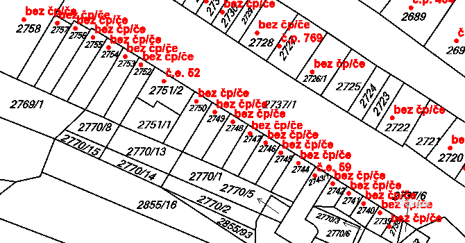 Moravská Nová Ves 47216522 na parcele st. 2748 v KÚ Moravská Nová Ves, Katastrální mapa