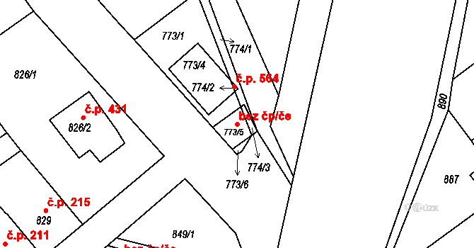 Novosedlice 80901522 na parcele st. 773/5 v KÚ Novosedlice, Katastrální mapa