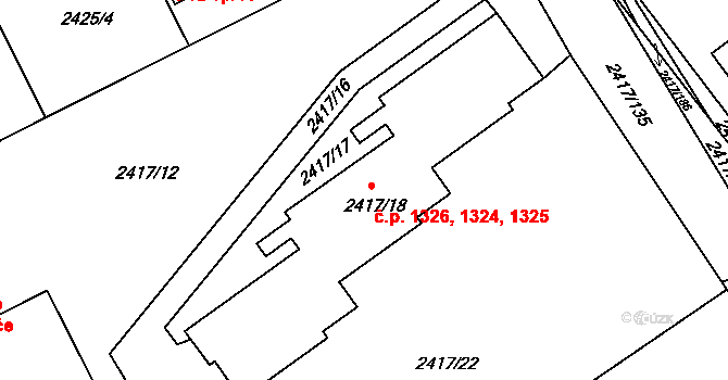 Rychnov nad Kněžnou 1325 na parcele st. 2417/18 v KÚ Rychnov nad Kněžnou, Katastrální mapa