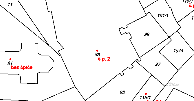 Chotěšov 2 na parcele st. 83/3 v KÚ Chotěšov, Katastrální mapa
