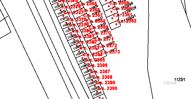 Jihlava 2372 na parcele st. 1129/70 v KÚ Jihlava, Katastrální mapa