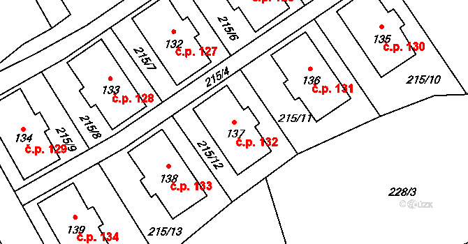 Dolní Suchá 132, Hrádek nad Nisou na parcele st. 137 v KÚ Dolní Suchá u Chotyně, Katastrální mapa