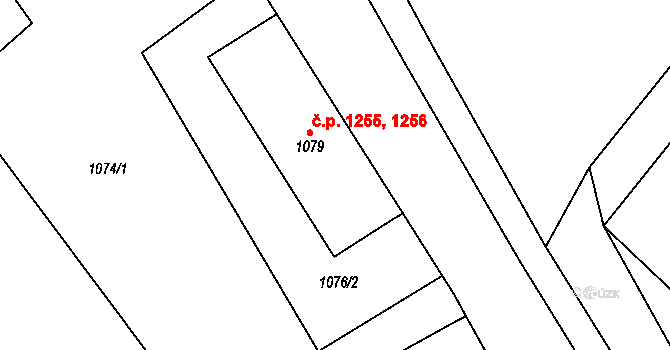 Smržovka 1255,1256 na parcele st. 1079 v KÚ Smržovka, Katastrální mapa