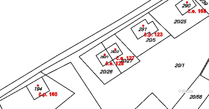 Háj 128, Loučná pod Klínovcem na parcele st. 292/1 v KÚ Háj u Loučné pod Klínovcem, Katastrální mapa