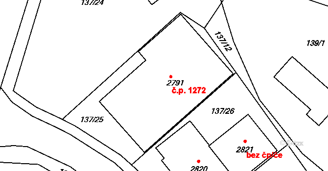 Litovel 1272 na parcele st. 2791 v KÚ Litovel, Katastrální mapa