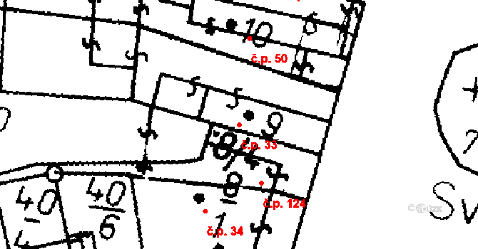 Heřmaň 33 na parcele st. 9 v KÚ Heřmaň, Katastrální mapa
