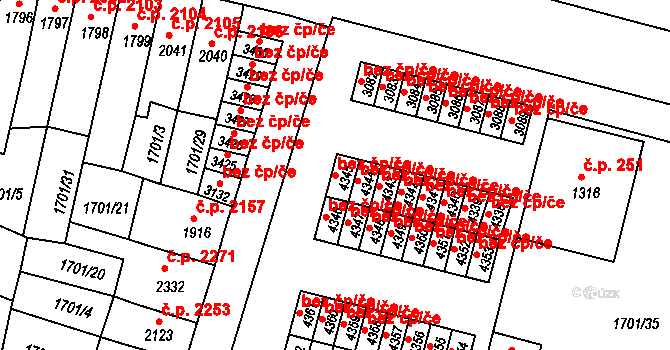 Kroměříž 39061523 na parcele st. 4345 v KÚ Kroměříž, Katastrální mapa