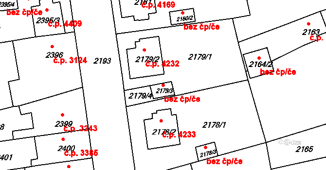 Chomutov 39084523 na parcele st. 2179/3 v KÚ Chomutov II, Katastrální mapa