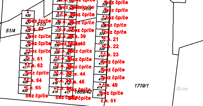 Lubenec 40611523 na parcele st. 410 v KÚ Lubenec, Katastrální mapa