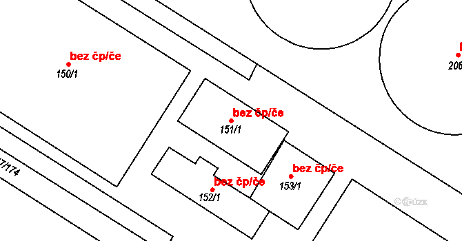 Jívoví 40692523 na parcele st. 151/1 v KÚ Jívoví, Katastrální mapa