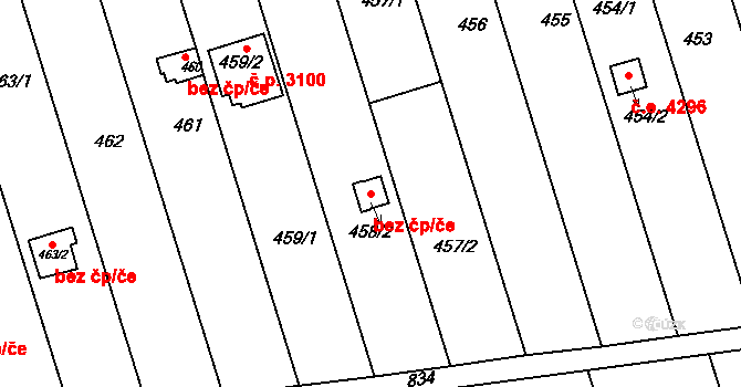 Znojmo 40987523 na parcele st. 458/2 v KÚ Znojmo-Louka, Katastrální mapa