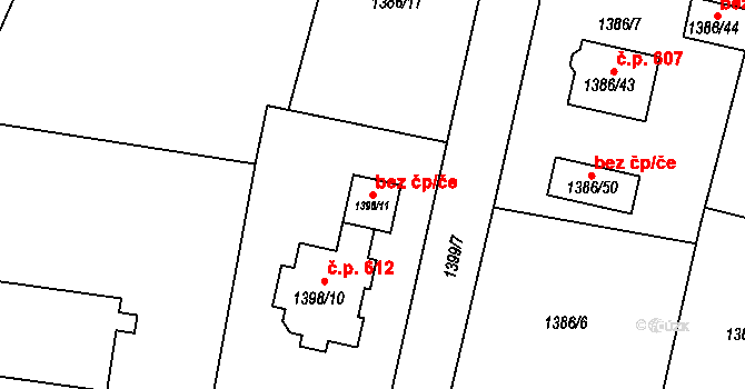 Proboštov 41606523 na parcele st. 1398/11 v KÚ Proboštov u Teplic, Katastrální mapa