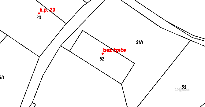 Vřesník 42335523 na parcele st. 52 v KÚ Vřesník u Tetína, Katastrální mapa