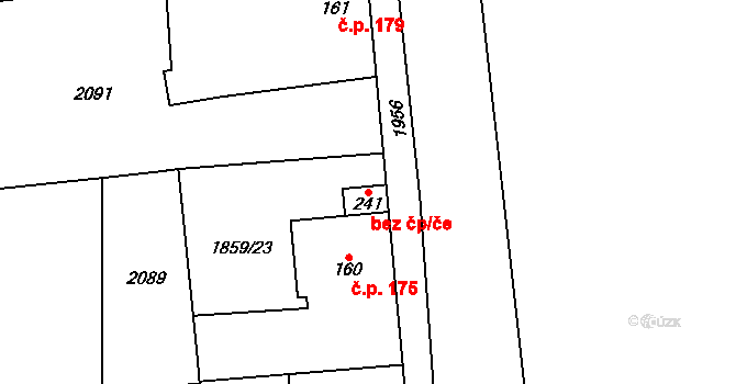 Bečov 43666523 na parcele st. 241 v KÚ Bečov u Mostu, Katastrální mapa