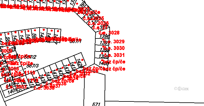 Teplice 45130523 na parcele st. 1399 v KÚ Teplice-Řetenice, Katastrální mapa
