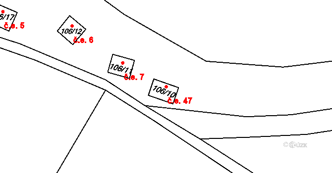 Třebechovice pod Orebem 46455523 na parcele st. 106/10 v KÚ Krňovice, Katastrální mapa