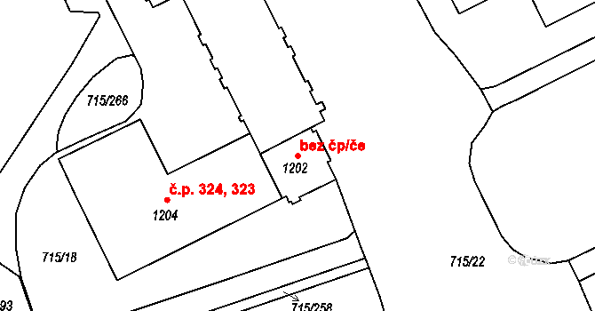 Příbram 48706523 na parcele st. 1202 v KÚ Březové Hory, Katastrální mapa