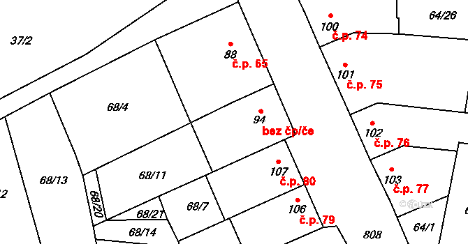 Hoštice-Heroltice 49429523 na parcele st. 94 v KÚ Hoštice, Katastrální mapa