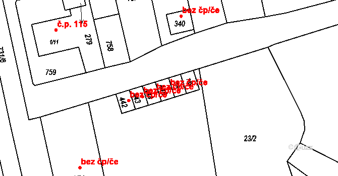 Příchovice 49632523 na parcele st. 445 v KÚ Příchovice u Přeštic, Katastrální mapa