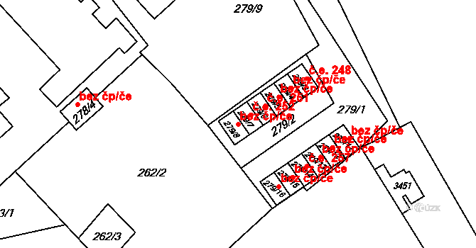 Orlová 49765523 na parcele st. 279/8 v KÚ Poruba u Orlové, Katastrální mapa