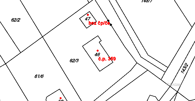 Horní Nemojov 359, Nemojov na parcele st. 46 v KÚ Horní Nemojov, Katastrální mapa