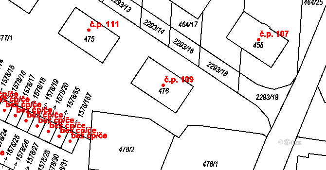 Malé Předměstí 109, Horšovský Týn na parcele st. 476 v KÚ Horšovský Týn, Katastrální mapa