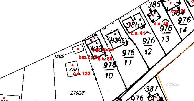 Cheznovice 86 na parcele st. 433 v KÚ Cheznovice, Katastrální mapa