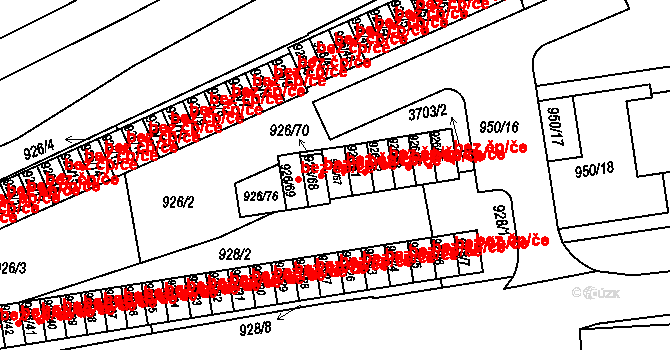 Holešov 78804523 na parcele st. 926/67 v KÚ Holešov, Katastrální mapa