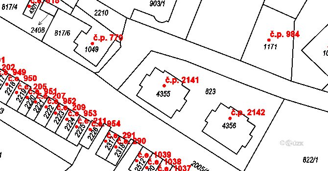 Náchod 2141 na parcele st. 4355 v KÚ Náchod, Katastrální mapa
