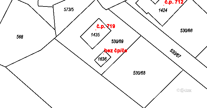 Šťáhlavy 104534524 na parcele st. 1636 v KÚ Šťáhlavy, Katastrální mapa