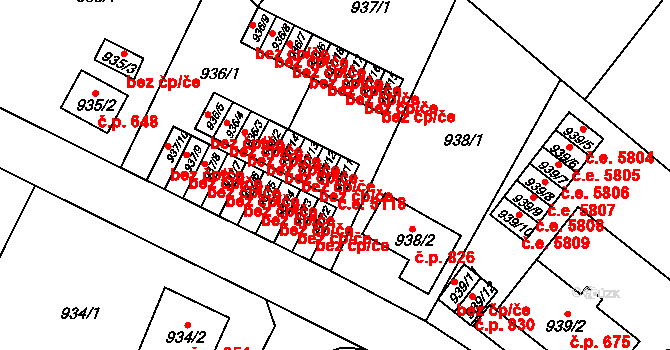 Bukov 5118, Ústí nad Labem na parcele st. 937/11 v KÚ Bukov, Katastrální mapa