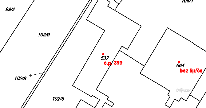 Staňkov II 399, Staňkov na parcele st. 537 v KÚ Staňkov-ves, Katastrální mapa