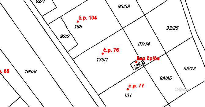 Úšovice 76, Mariánské Lázně na parcele st. 139/1 v KÚ Úšovice, Katastrální mapa