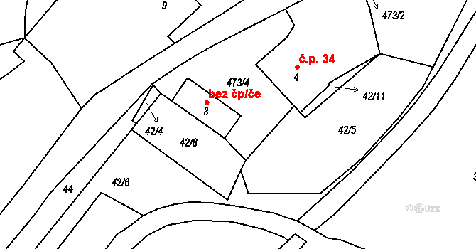 Prosenická Lhota 22585524 na parcele st. 3 v KÚ Suchdol u Prosenické Lhoty, Katastrální mapa