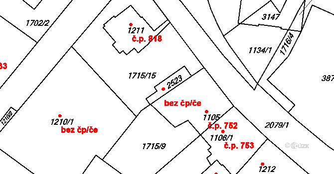 Čáslav 38265524 na parcele st. 2523 v KÚ Čáslav, Katastrální mapa