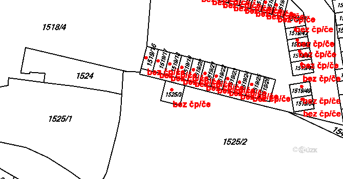 Turnov 38300524 na parcele st. 1525/3 v KÚ Turnov, Katastrální mapa