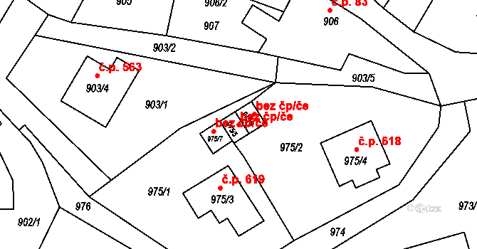 Doksy 39735524 na parcele st. 975/5 v KÚ Doksy u Máchova jezera, Katastrální mapa