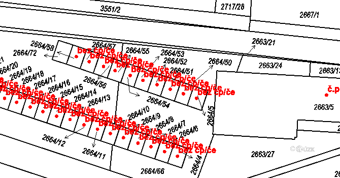 Holešov 41047524 na parcele st. 2664/51 v KÚ Holešov, Katastrální mapa