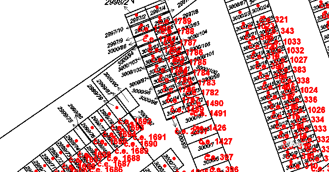 Český Těšín 1797 na parcele st. 3000/75 v KÚ Český Těšín, Katastrální mapa