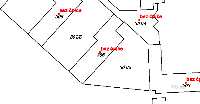 Teplice 43136524 na parcele st. 306 v KÚ Teplice-Řetenice, Katastrální mapa