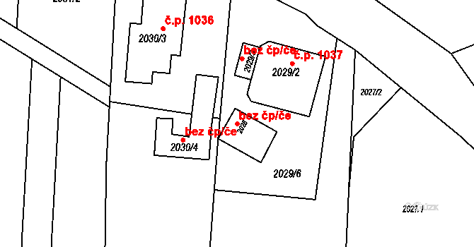 Miroslav 48836524 na parcele st. 2028 v KÚ Miroslav, Katastrální mapa
