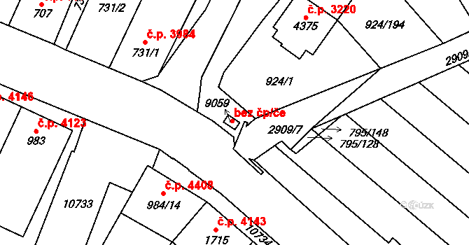 Hodonín 49160524 na parcele st. 9059 v KÚ Hodonín, Katastrální mapa