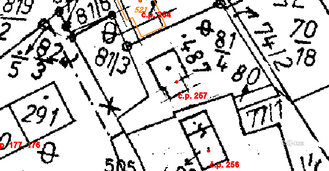Markvartice 257, Jablonné v Podještědí na parcele st. 487 v KÚ Markvartice v Podještědí, Katastrální mapa