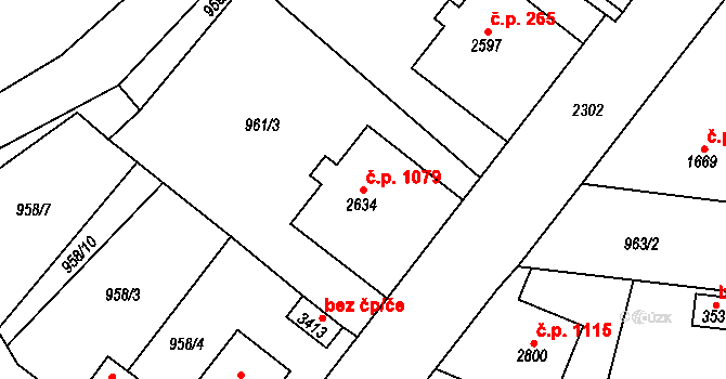 Sušice II 1079, Sušice na parcele st. 2634 v KÚ Sušice nad Otavou, Katastrální mapa