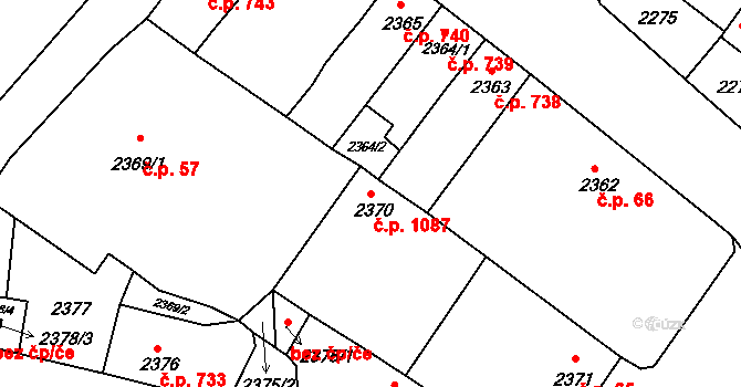 Bzenec 1087 na parcele st. 2370 v KÚ Bzenec, Katastrální mapa
