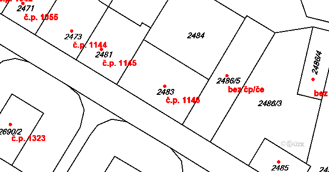 Slavkov u Brna 1146 na parcele st. 2483 v KÚ Slavkov u Brna, Katastrální mapa
