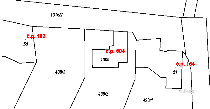 Jistebník 604, Katastrální mapa