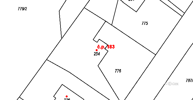 Myslík 183, Palkovice na parcele st. 254 v KÚ Myslík, Katastrální mapa