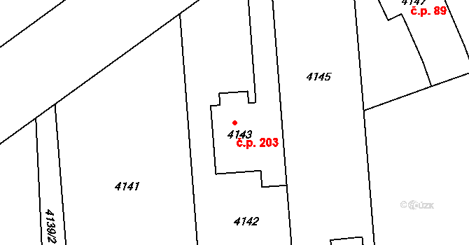 Třanovice 203 na parcele st. 4143 v KÚ Třanovice, Katastrální mapa